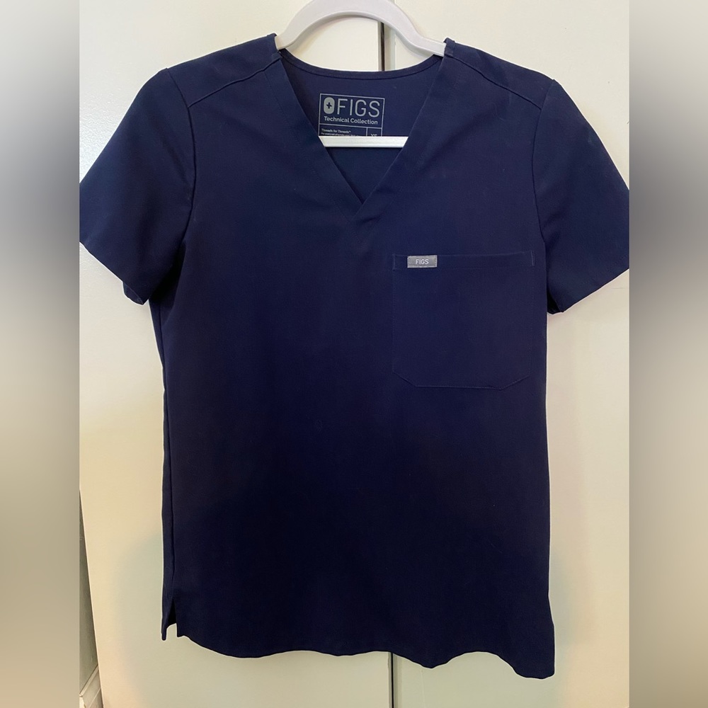 Xsmall navy blue FIGS scrub top